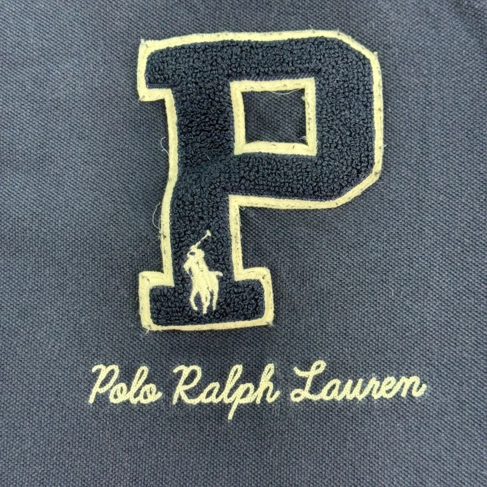 Polo Ralph Lauren Polo Shirt Mens XL Navy Blue Classic Fit‎ Letterman Patch
